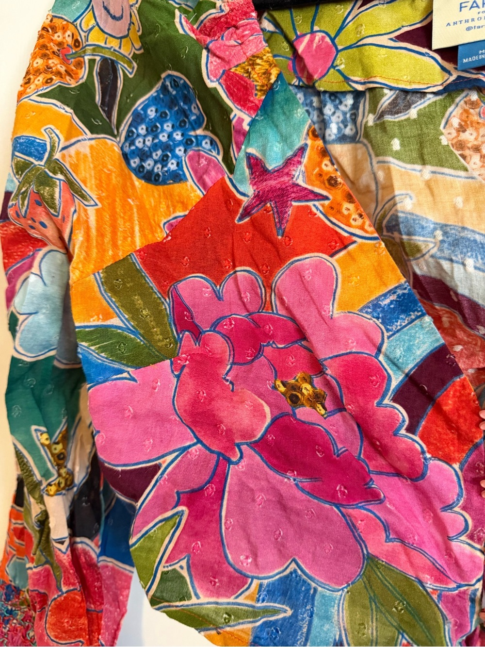 FARM Rio Multicolor Floral Tie-Front Crop Top - Picture 6 of 7
